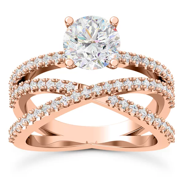 Azra Pavé Crossover Engagement Ring