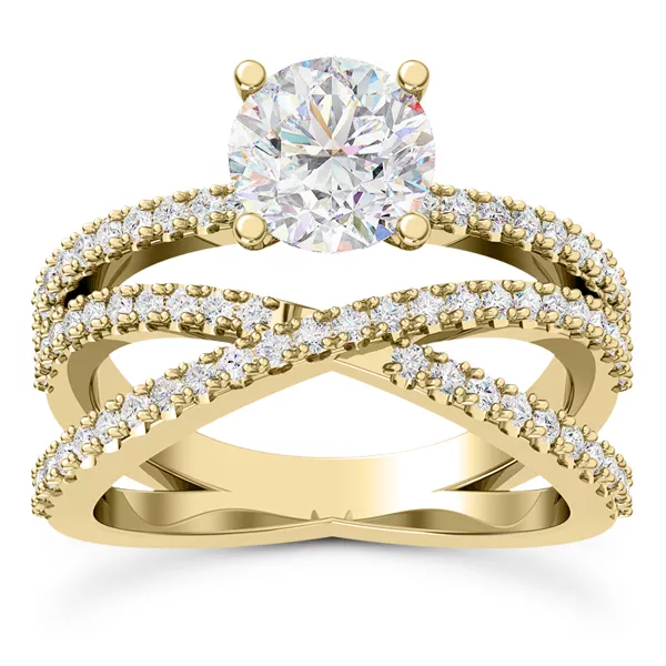 Azra Pavé Crossover Engagement Ring