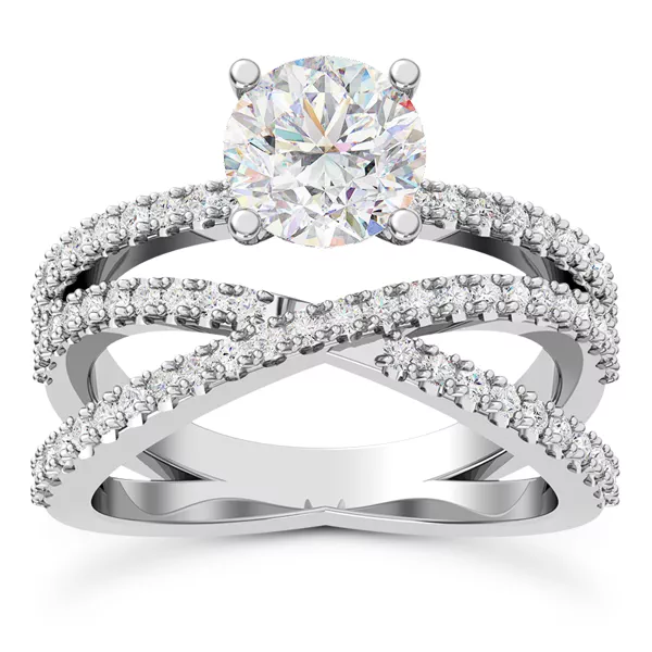 Azra Pavé Crossover Engagement Ring