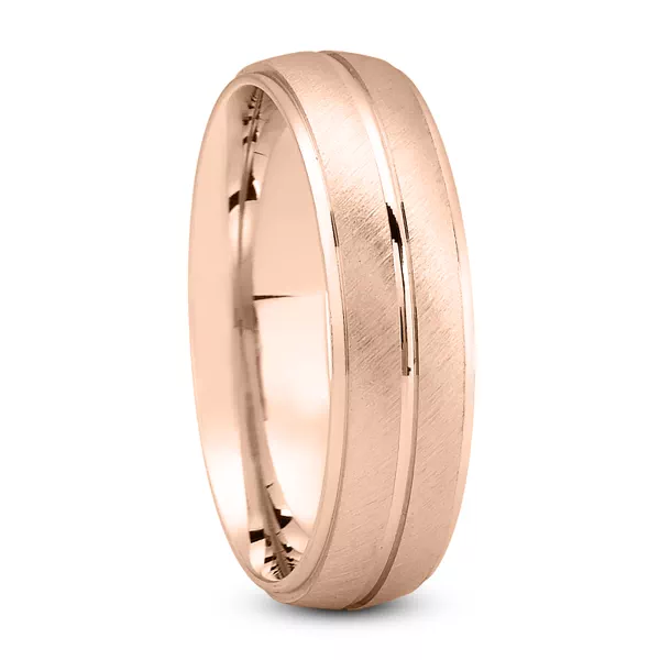Lal Brushed Band With Polished Groove (7mm)