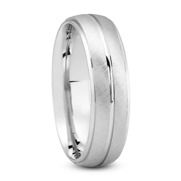 Lal Brushed Band With Polished Groove (7mm)