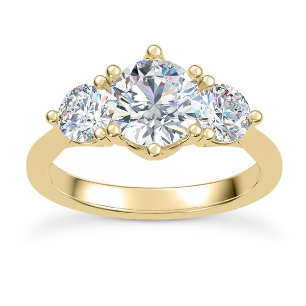 Bryn Trellis Three-Stone Lab Engagement Ring