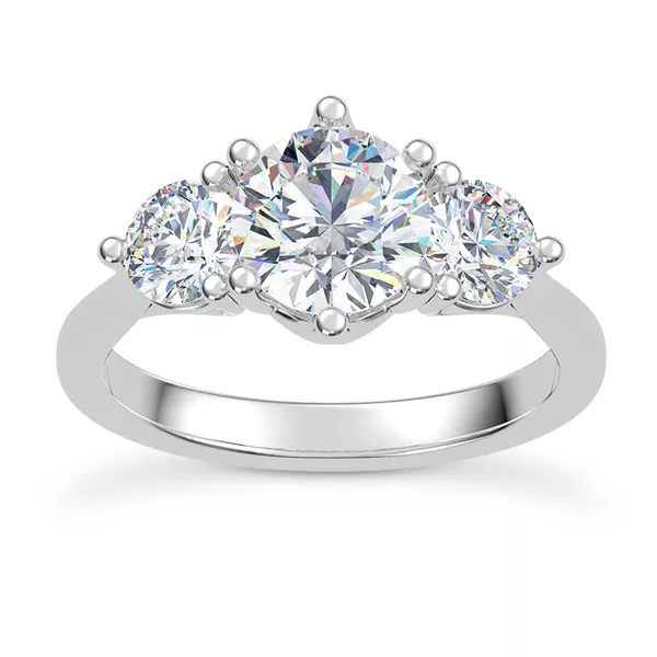 Bryn Trellis Three-Stone Lab Engagement Ring
