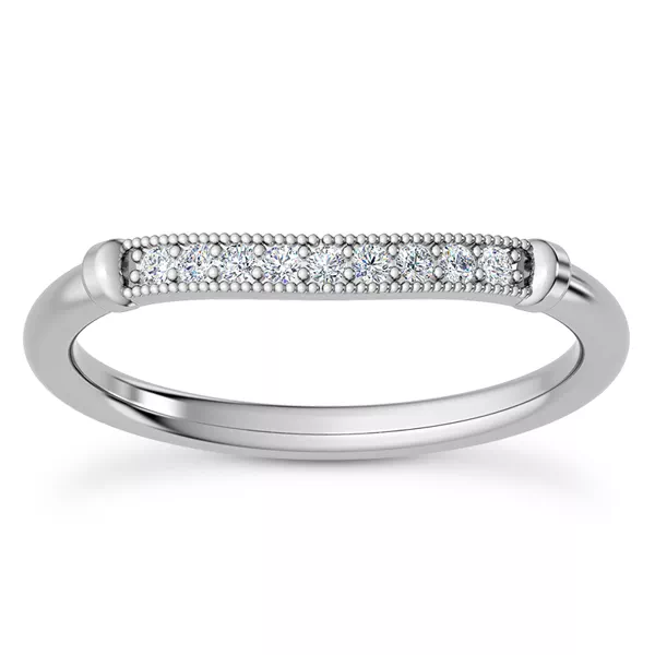 Solaris Beaded Curved Diamond Band