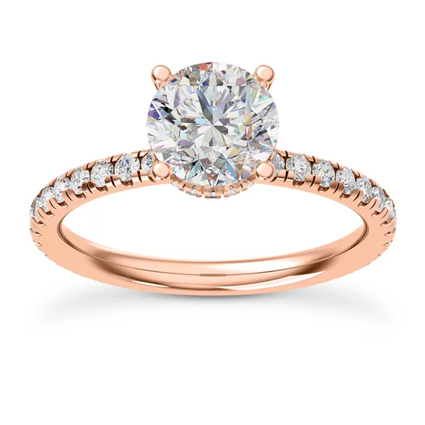Faye Double Hidden Halo Pave Lab Engagement Ring