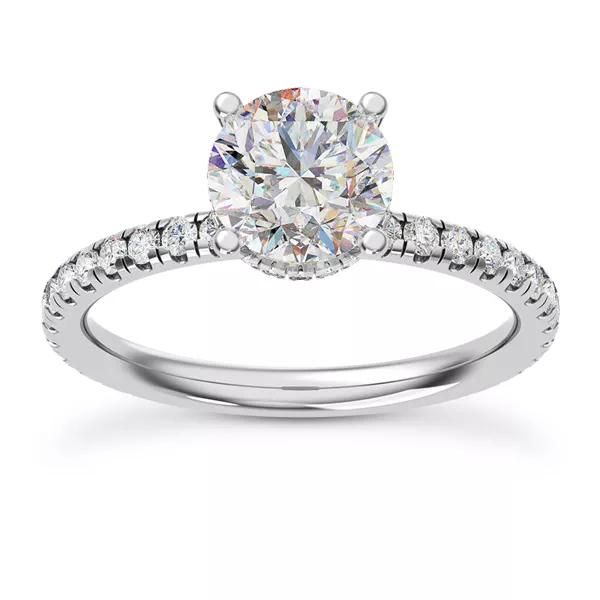 Faye Double Hidden Halo Pave Lab Engagement Ring