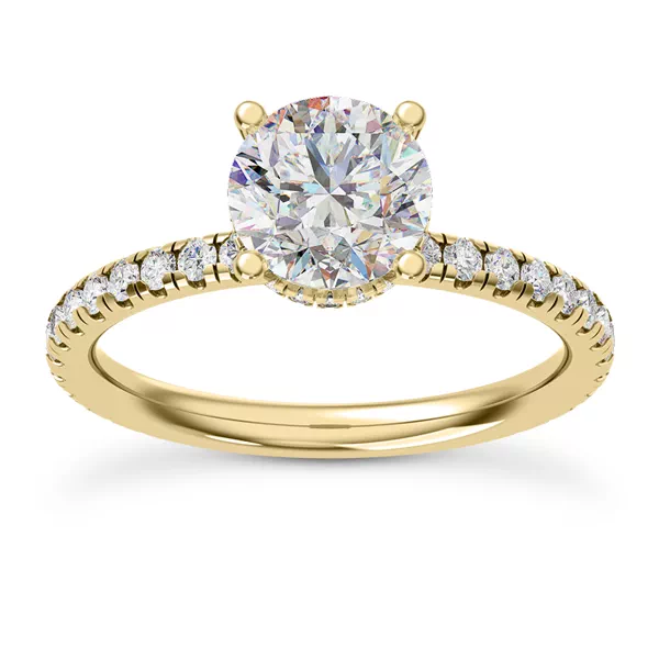 Faye Double Hidden Halo Pave Engagement Ring