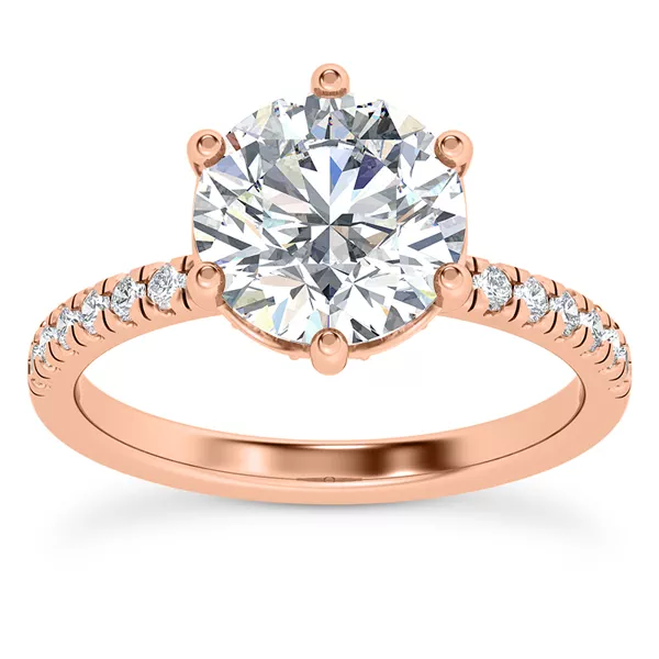 Alka Curved Hidden Halo Engagement Ring
