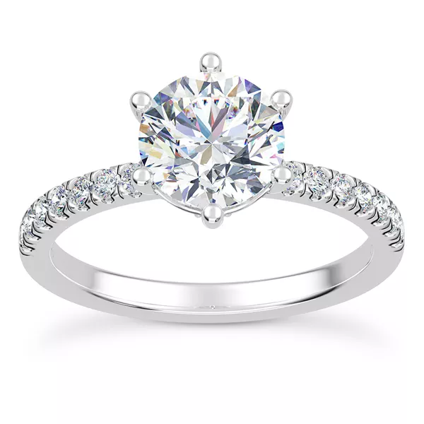 Alka Curved Hidden Halo Engagement Ring
