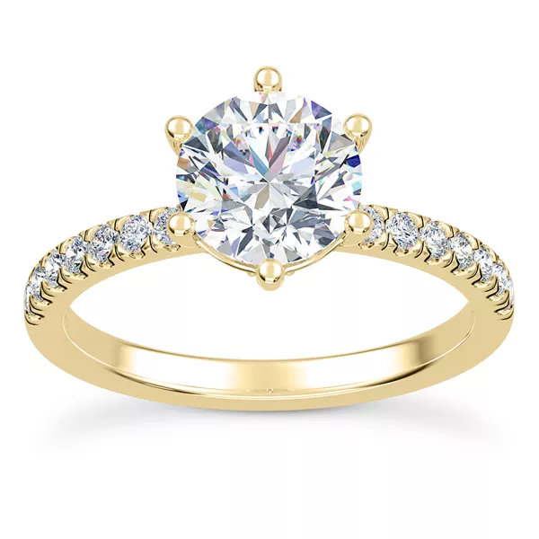 Alka Curved Hidden Halo Engagement Ring