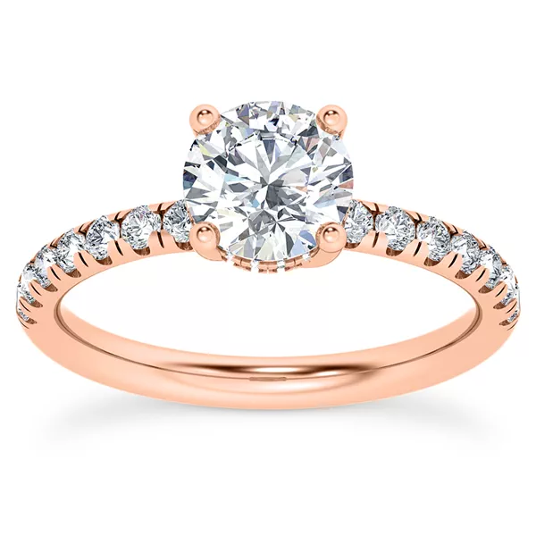 Cache Hidden Halo Trellis Pave Engagement Ring