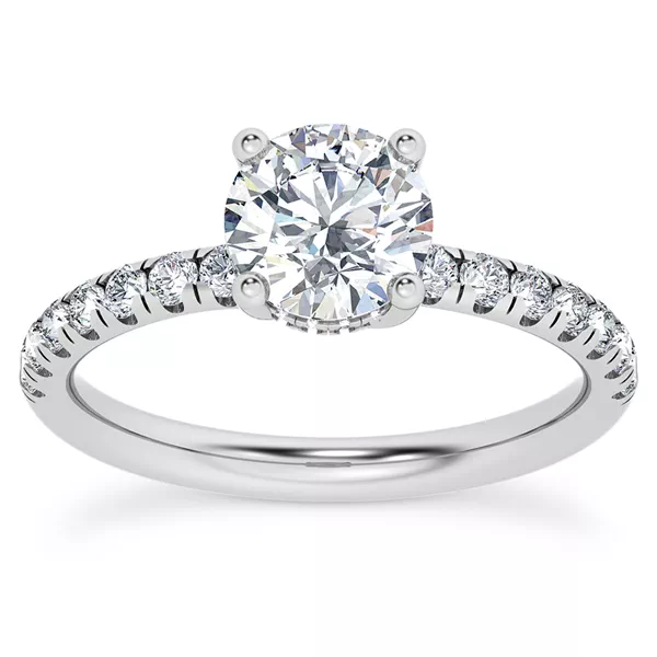 Cache Hidden Halo Trellis Pave Engagement Ring