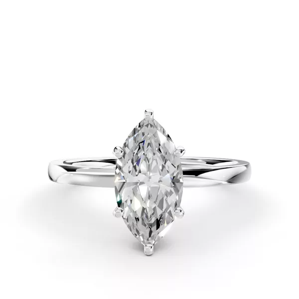 Boda Six Prong 1.5mm Comfort Fit Engagement Ring With 1.01 Carat Marquise Diamond
