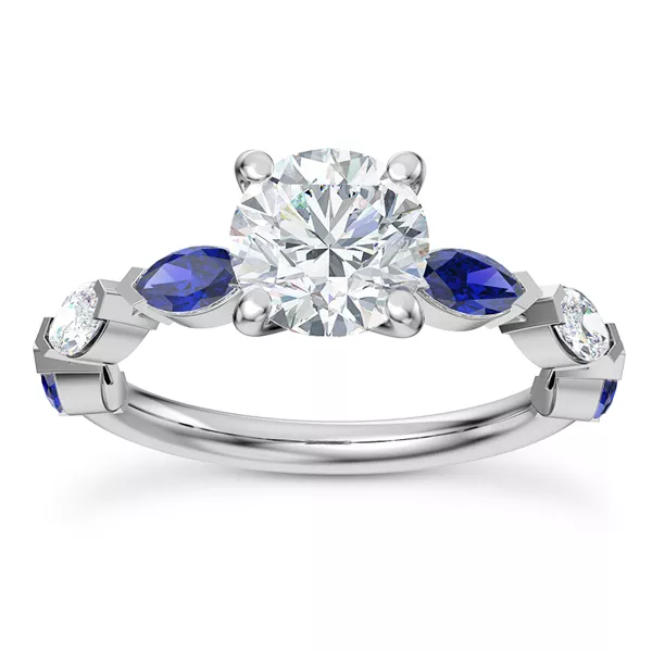 Ocean Sapphire And Diamond Engagement Ring