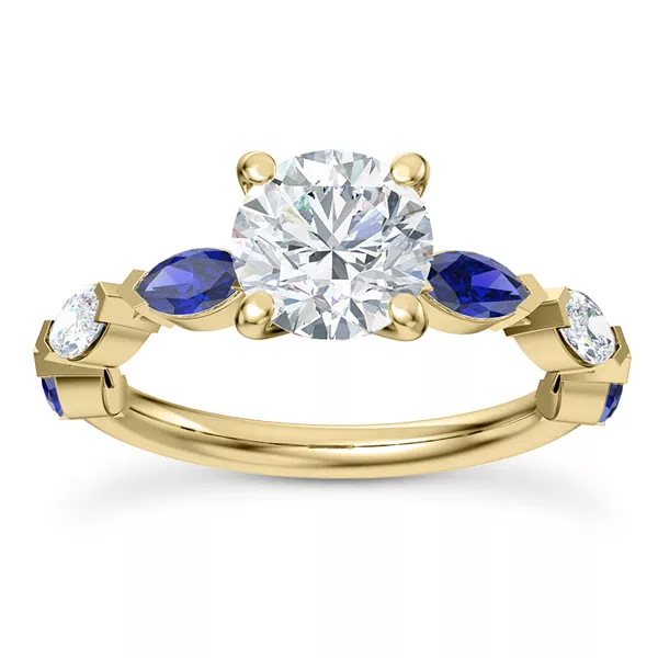 Ocean Sapphire And Diamond Engagement Ring