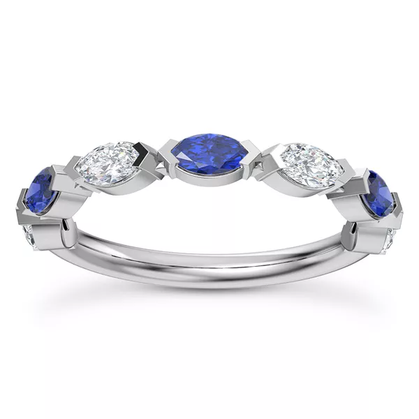 Ocean Sapphire And Diamond Band