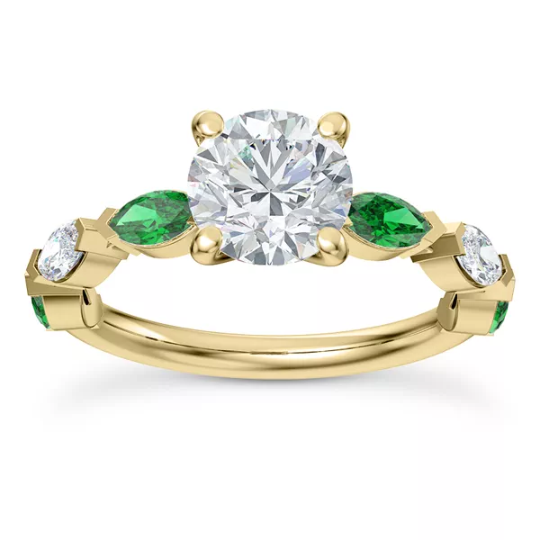 Clora Emerald And Diamond Engagement Ring