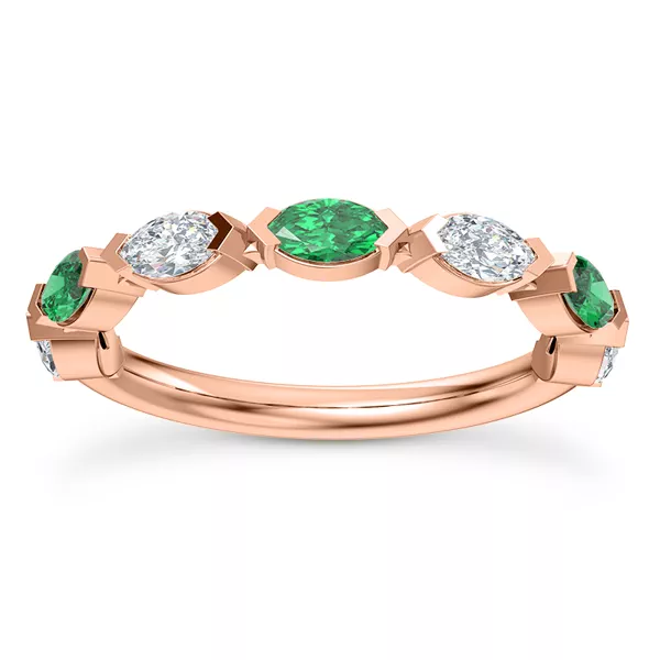 Clora Emerald And Diamond Band