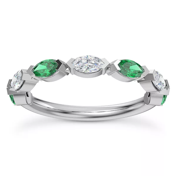 Clora Emerald And Diamond Band