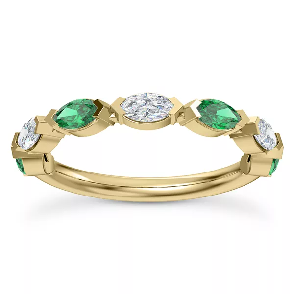 Clora Emerald And Diamond Band