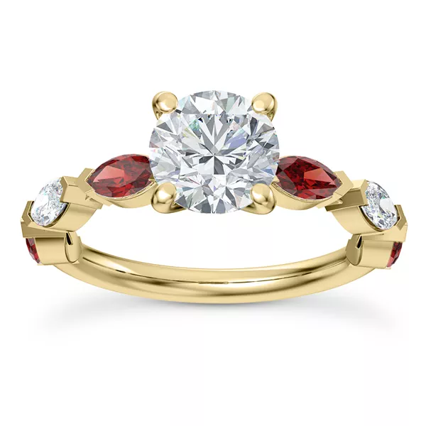 Adamina Ruby And Diamond Engagement ring
