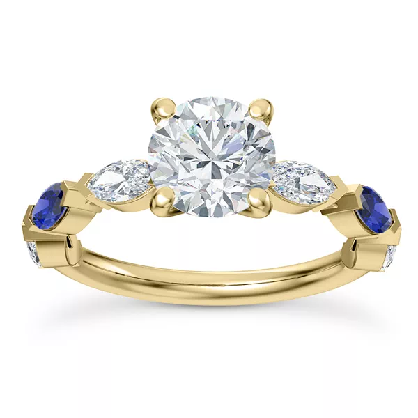 Astro Diamond And Sapphire Engagement Ring