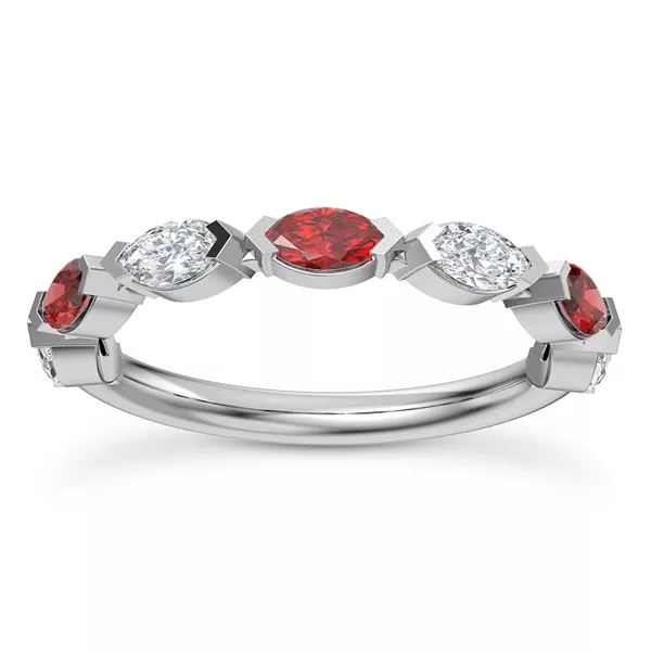 Cherry Diamond and Ruby Band