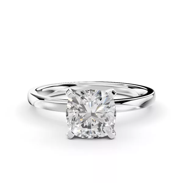 Linda 1.5mm Comfort Fit Engagement Ring With 1.6 Carat Cushion Diamond