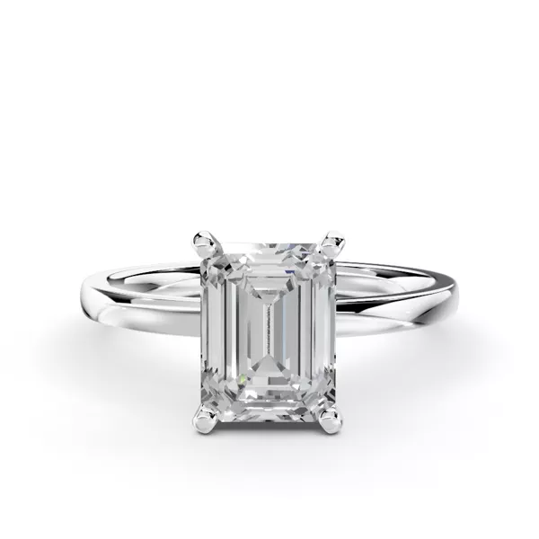 Linda 1.5mm Comfort Fit Engagement Ring With 1.01 Carat Emerald Diamond