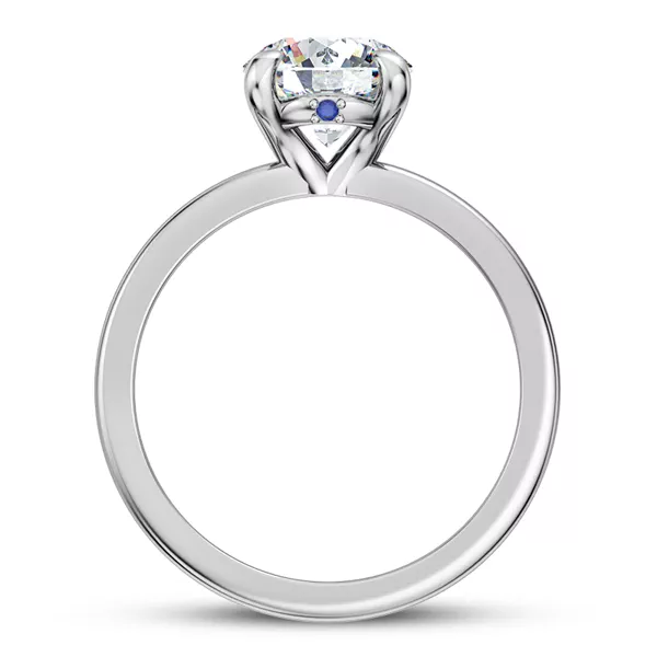 Solo Sapphire Accent Solitaire Engagement Ring
