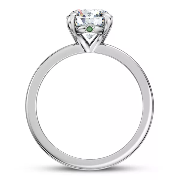 Solo Emerald Accent Solitaire Engagement Ring