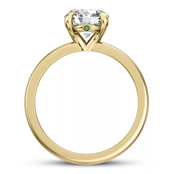 Solo Emerald Accent Solitaire Engagement Ring