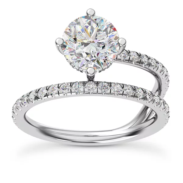Raina Floating Hidden Halo Engagement Ring