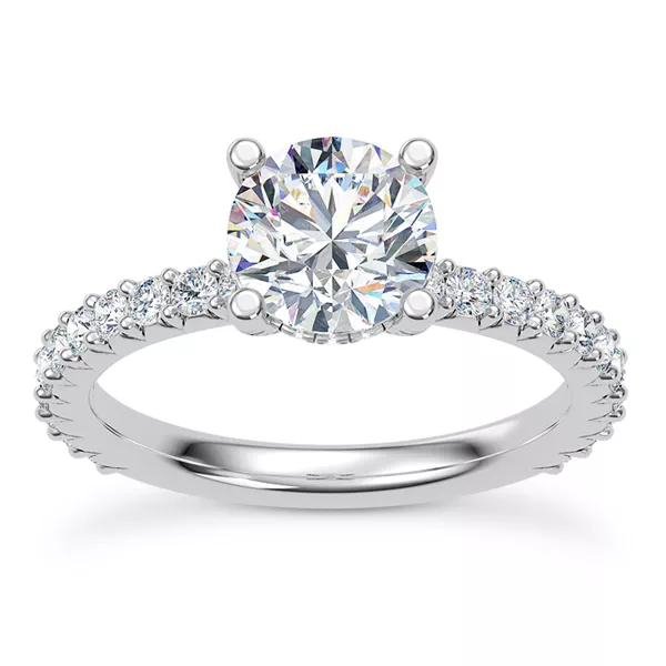 Thalia Diamond Prong and Pave Engagement Ring
