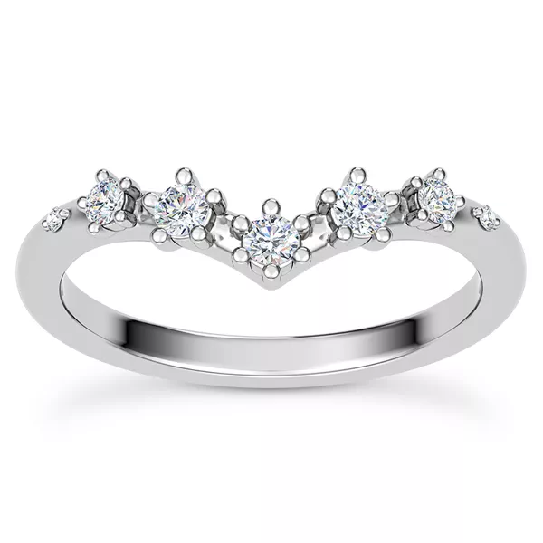 Katya Spaced Diamond Chevron Band