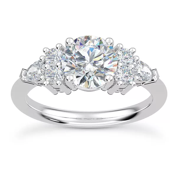 Serene Round And Pear Engagement Ring