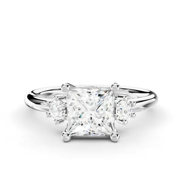 Marni Petite Three-Stone Engagement Ring With 1.8 Carat Princess Diamond