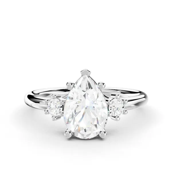 Marni Petite Three-Stone Engagement Ring With 1.04 Carat Pear Diamond