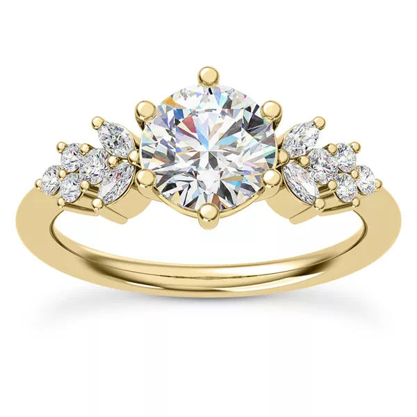 Dee Marquise And Round Diamond Cluster Engagement Ring