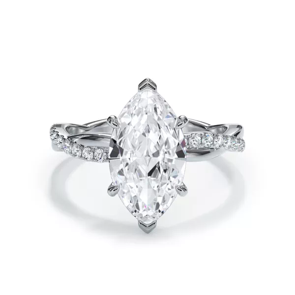 Bellora Pavé Twist Lab Engagement Ring With 1.01 Carat Marquise Diamond