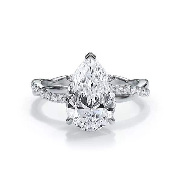 Bellora Pavé Twist Lab Engagement Ring With 1.04 Carat Pear Diamond