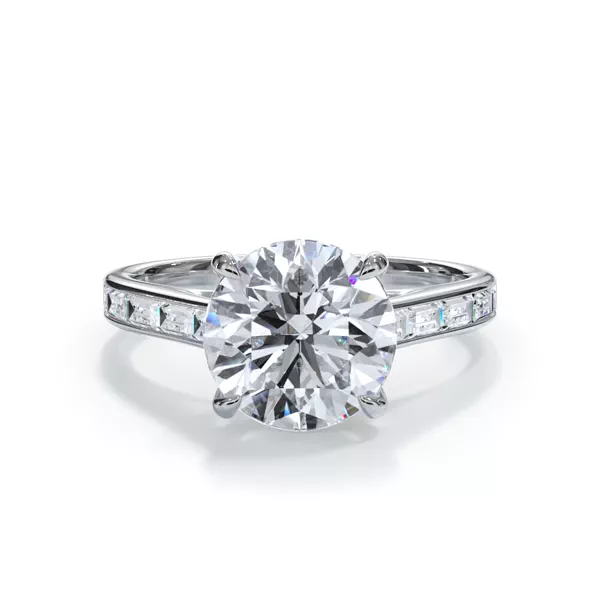 Bellora Channel-Set Baguette Cathedral Engagement Ring