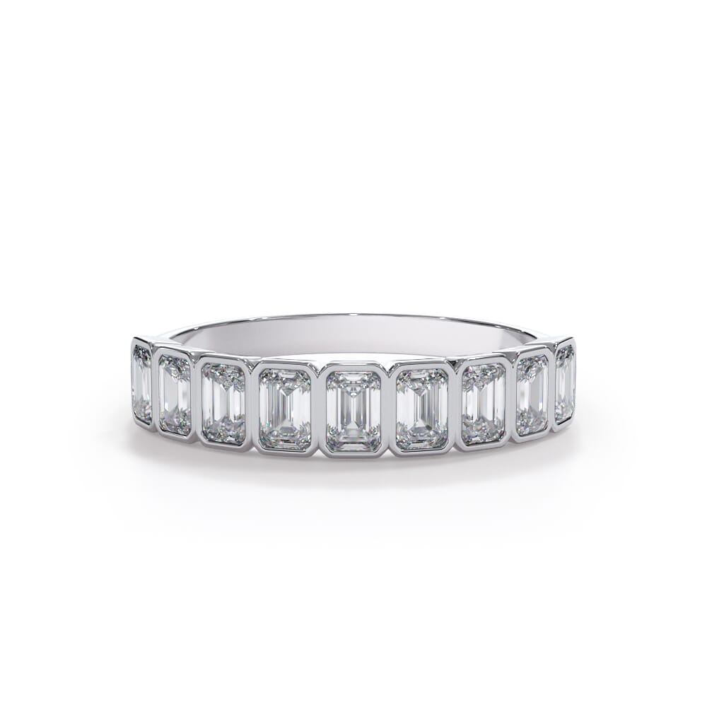 Bellora Emerald-Cut Bezel Band