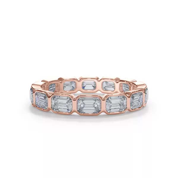 Bellora East-West Emerald-Cut Lab Bezel Band
