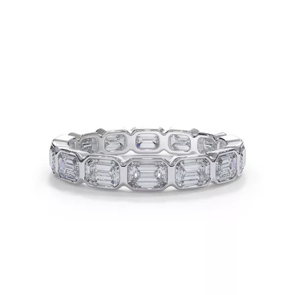 Bellora East-West Emerald-Cut Lab Bezel Band