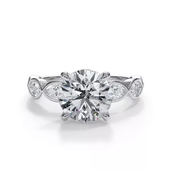 Bellora Lab Marquise Bezel Hidden Halo Engagement Ring