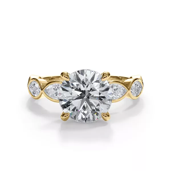 Bellora Marquise Bezel Hidden Halo Engagement Ring