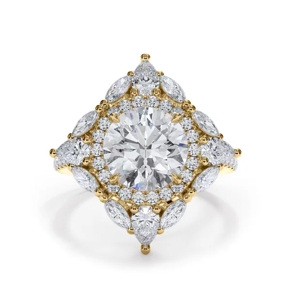 Opuluxe Double Diamond Halo Engagement Ring