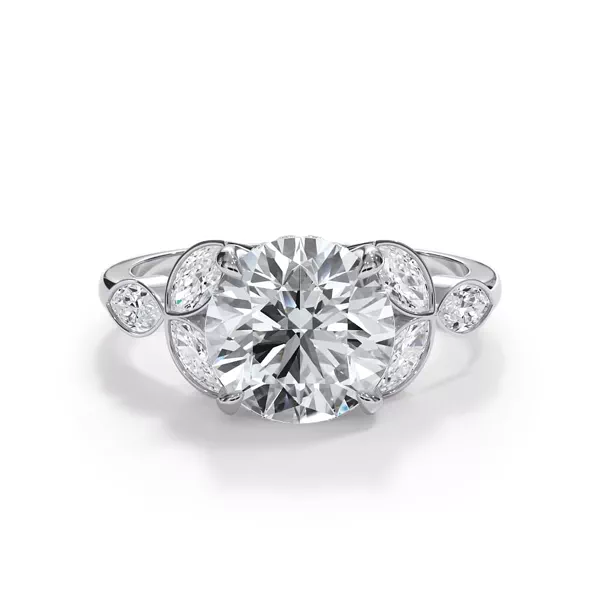 Bellora Trio Marquise Lab Bezel Engagement Ring