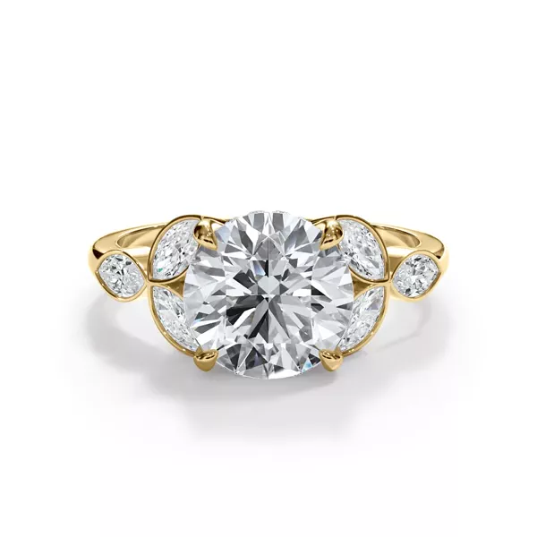 Bellora Trio Marquise Lab Bezel Engagement Ring